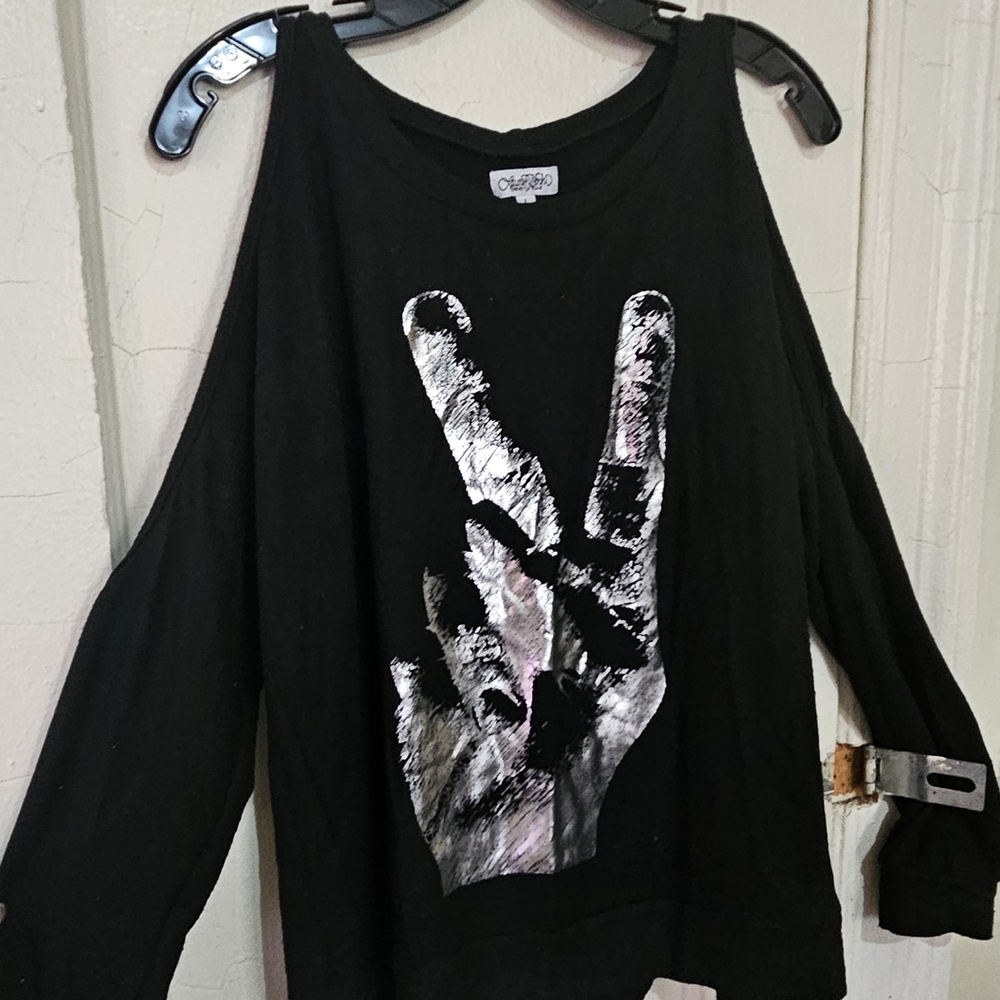 Lauren Moshi Black Off-the-Shoulder Sweater